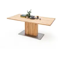 MCA Greta eetkamertafel massief hout met kolom met rechte rand