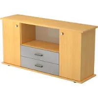 Hjh OFFICE PRO KAPA SB | Dressoir | met deuren + laden - Beuken Sideboard Greeplijst kunststof