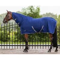 QHP FLEECE HALSDEKEN NEW BASIC MET KRUISSINGELS Blauw