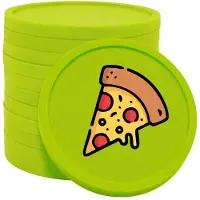 Combicraft pizza consumptiemunten lime groen - Ø29mm enkelzijdig bedrukt - 100 stuks