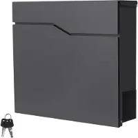 ML-Design Brievenbus met krantenvak 37x11x37 cm antraciet roestvrij staal