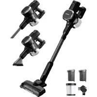 Auronic Steelstofzuiger - Draadloos - Zonder Zak - Op Accu - Zelfstaand - 220W - Extra Batterij - Vacuum Cleaner - Zwart