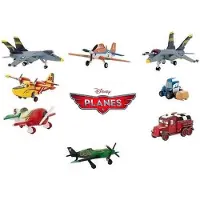 BULLYLAND Speelset van 8 vliegtuigen Disney Planes - 4-5 cm - kunststof - - Gemaakt van 1 stuk flexibel rubber - 9 cm