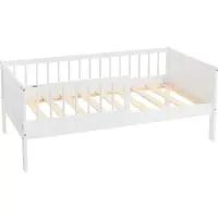 ML-Design Kinderbed 70x140 cm met lattenbodem en uitvalbeveiliging wit grenenhout ML design