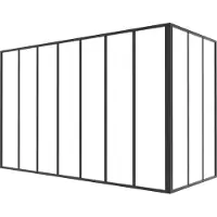 Vente-unique Hoekraam werkplaats in gepoedercoat aluminium - L210 x B90 x H130 cm (B x H) - Zwart - BAYVIEW