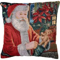 Clayre & Eef Kussenhoes 44x44 cm Rood Polyester Kerstman