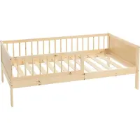 ECD-Germany Kinderbed 80x160 cm met lattenbodem en uitvalbeveiliging natuurlijk dennenhout ML design