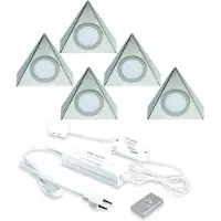 Hera LED 24V / 15W Onderbouw set Delta 5 Spots met Dimmer kleur Rvs LVSET5DELDI