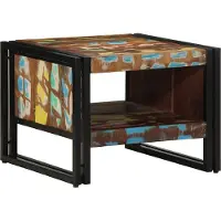 vidaXL Salontafel 50x50x38 cm massief gerecycled hout meerkleurig