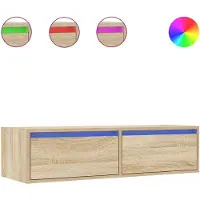 vidaXL Tv-meubel LED-verlichting 100X35,5x25 cm sonoma eikenkleurig