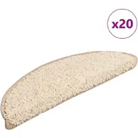 vidaXL Trapmatten 20 st 56x17x3 cm Crème Halfrond