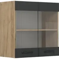 Vicco R-Line Glazen keukenkast – 60 cm Antraciet landhuis