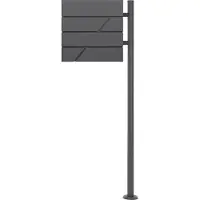ML-Design Brievenbus op voet met krantenvak 37x37x11 cm antraciet incl. staander H:120 cm