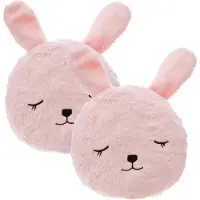 Atmosphera Dieren sierkussen - 2x - kinderkamer - roze konijn - 27 cm - polyester