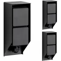Ks Verlichting - tuinstopcontact - Double wall - set van 3 - buitenstopcontact - zwart - waterdicht - 2 stopcontacten