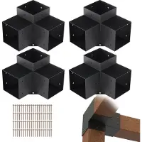 Vevor set van 4 paalverbinders van 2 mm dikke staalplaten