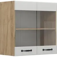 Vicco R-Line Glazen keukenkast – 60 cm Wit Landhuis