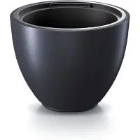 Prosperplast Plantenpot/bloempot Heos - kunststof - antraciet - D57 x H43 cm - met binnenpot - tuin potten