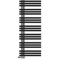 LuxeBath Design badkamer radiator Ijzer EM 600x1600 mm zwart mat met thermostatische onderkraan