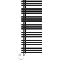 LuxeBath Design badkamer radiator IJzer EM elektrisch met verwarmingselement 900W 600x1600 mm zwart mat zijaansluiting