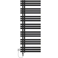 LuxeBath Design badkamer radiator Ijzer EM 600x1600 mm zwart mat met 900W verwarmingselement met digitale display