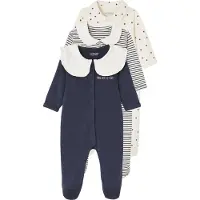 Vertbaudet Set van 3 slaappakjes "hartjes" baby van interlock