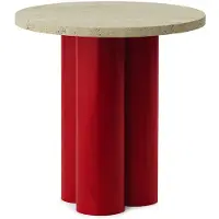 Normann Copenhagen Bijzettafel Dit Table Bright Red Travertine Light