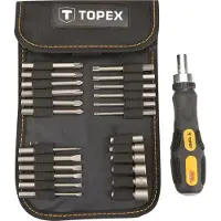 GRUPA TOPEX Atsuktuvo antgaliai ir lizdai su rankena 26 vnt. 39D352 (Phillipps kruissleuf (PH), Gleuf, Torx (TX))