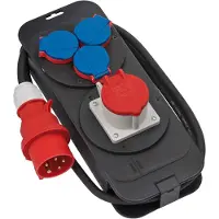 Brennenstuhl Bouwstroomverdeeler 16A / IP44, 4-voudig (zwart, 2 meter)
