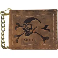 Greenburry Vintage Skull Portemonnee leer 12 cm braun