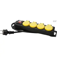 Kopp 4-Weg Schakelaarcontactdoos Met 1,4m Zwarte Draad IP44 - 223012002