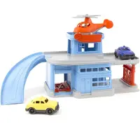 Green Toys parkeergarage met auto's en helikopter