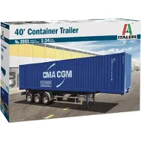 Italeri Modelbouwpakket Vrachtwagens - 3951 40'FT Container Trailer CMA-CGM Plastic - 1:24 - Modelbouw