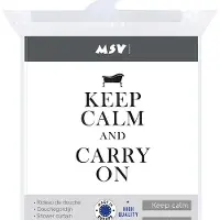 MSV Douchegordijn Keep Calm Zwart 180cm