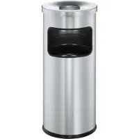 Probbax Staande asbak met vlamdovende deksel, zilver metallic