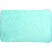 MSV Badkamerkleedje/badmat tapijt - kiezel motief - vloermat - lichtblauw - 50 x 80 cm - laagpolig - Badmatjes