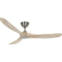 CasaFan Plafondventilator ECO GENUINO, chroom/licht hout Ø 152 cm, stil Eco Genuino, hout licht, Woon-/ Eetkamer, Hout, Modern