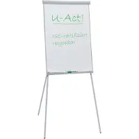 Franken Flipchart U-Act!Line Standard FC93, statief, in hoogte verstelbaar, gerecycled, magnetisch, dienblad, bord 700x1000 mm