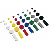 MAUL ronde magneten, kunststof & metaal, fijne structuur, kleefkracht 170 g, ø 15 x 7,5 mm, wit, 20 st.