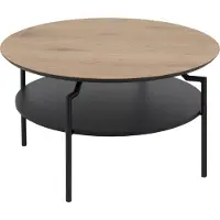 Ebuy24 Gold salontafel Ø80 cm zwart.
