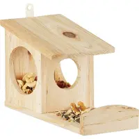 Relaxdays eekhoornhuis - nestkast eekhoorn - voederhuis eekhoorntje van hout - hangend