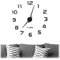 Relaxdays DIY wandklok - 3D cijfers - muursticker - gemakkelijk opplakken - grootte variabel - zwart