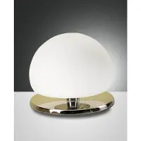 FABAS LUCE LED-tafellamp Morgana, dimbaar, wit / opaal, Slaapkamer, Glas, Modern, LED tafellamp