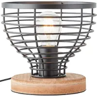 Brilliant Avia - Tafellamp - E27 max 1x40W - Zwart/Houtkleur