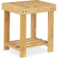 Relaxdays bamboe kruk - tot 100 kg - opstapje kind - badkamerkruk - opstapkruk - zitkruk