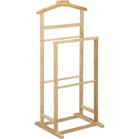Relaxdays dressboy bamboe - kledingstandaard voor dames - kledingbutler heren - landelijk