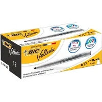 BIC 1741 Niet-permanent Whiteboard-marker Zwart Medium Ronde punt 1 - 51% Gerecycled 12 Stuks