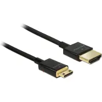 DeLOCK Dunne Premium Mini HDMI - HDMI kabel - versie 2.0 (4K 60Hz) / zwart - 0,50 meter