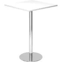 Hjh OFFICE PRO BISTRO H88Q C - Systeem conferentietafel Wit 80 x 80 Chroom