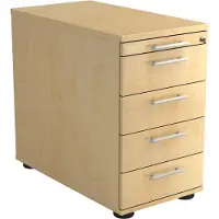 Hjh OFFICE PRO SIGNA SC50 RE - Rolcontainer Esdoorn Hout met 4 lades Rail handvat (kunststof)
